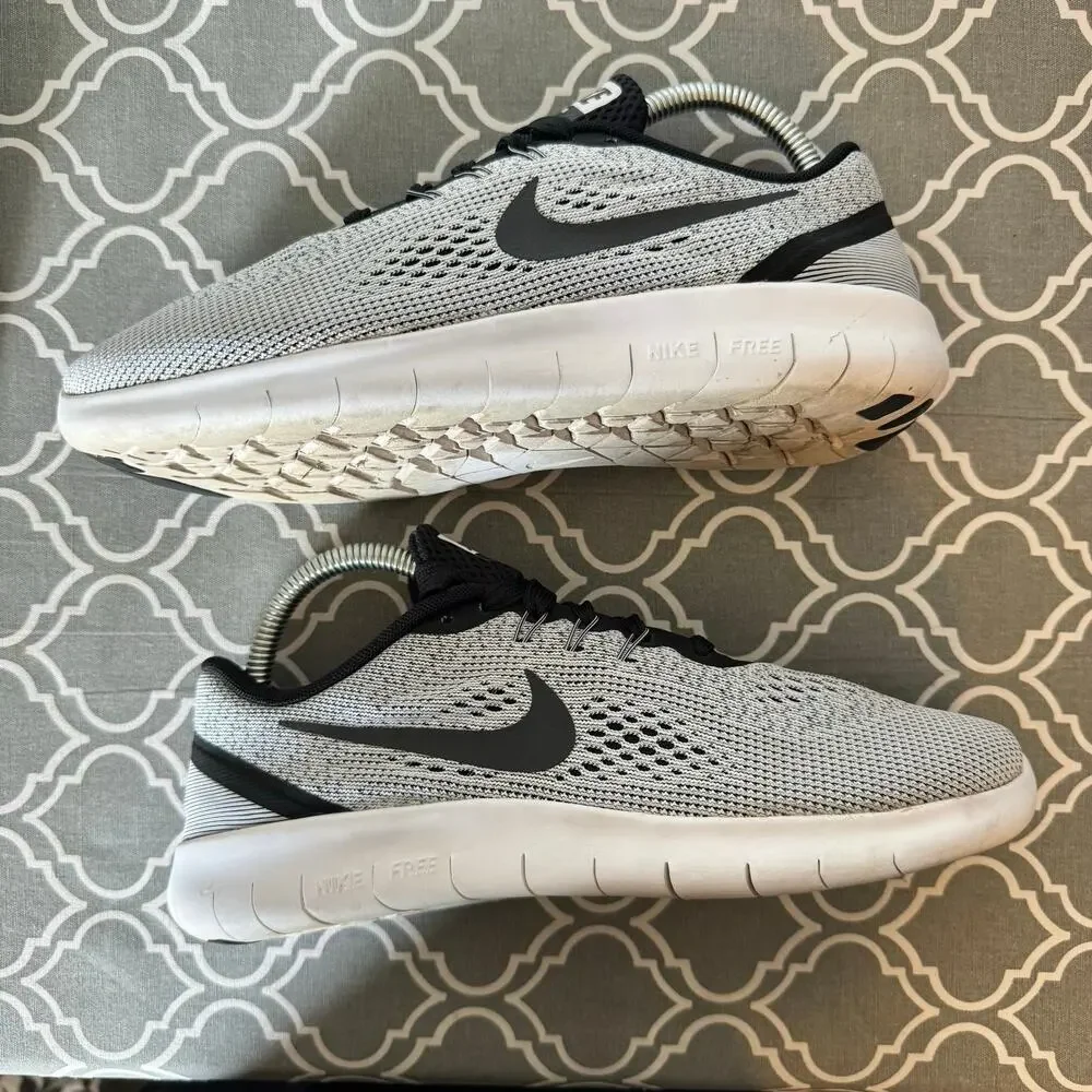 Nike Free RN Running Sneakers Youth 7 Women’s 7.5 Grey Black Athletic Gym Shoes